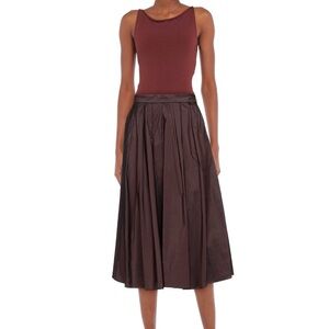 Malìparmi Brown Pleated Midi Skirt | Made in Italy | Size 2